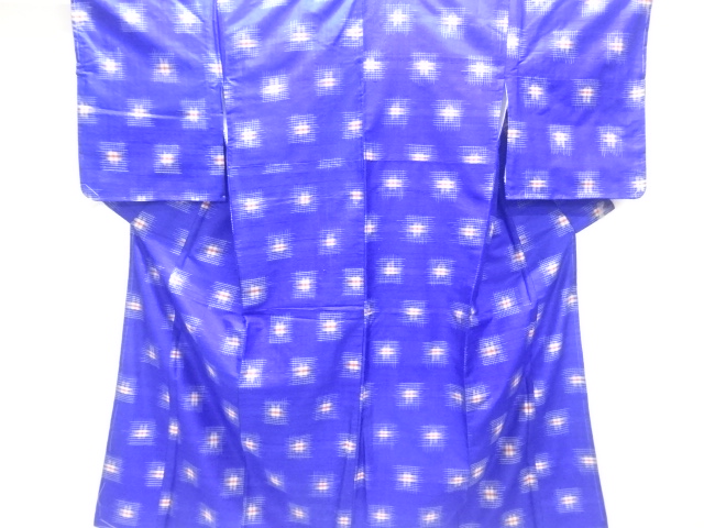 JAPANESE KIMONO / ANTIQUE KIMONO / TAISHO ROMAN STYLE / SILK / MEISEN / WOVEN KASURI PATTERN